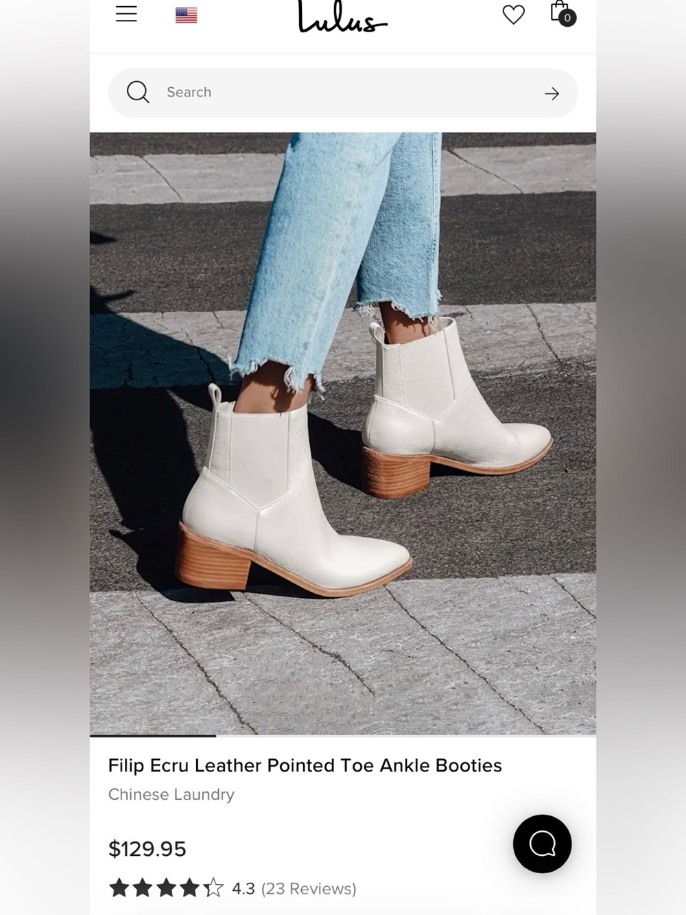 Chinese Laundry Filip Ecru Leather Pointed Toe Ankle Booties